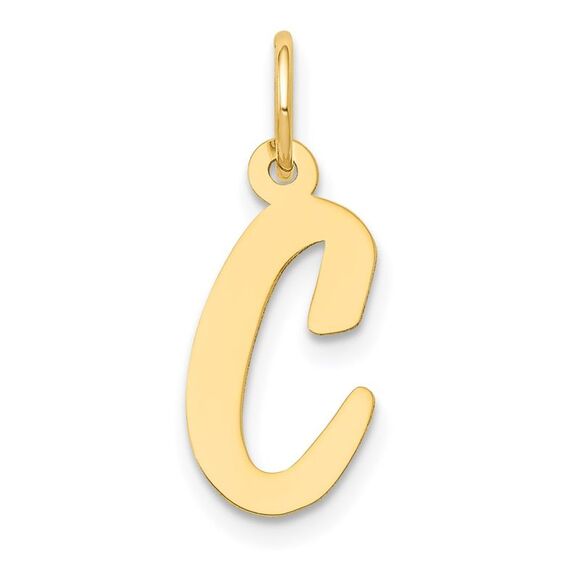 Kazi Luxury 14k Yellow Gold Medium Script Letter C Initial Charm - Picture 1 of 4